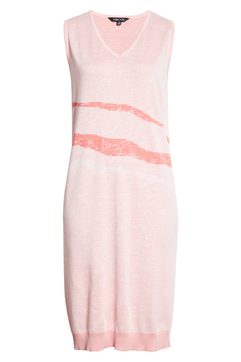 Landscape Knit Dress, Alternate, color, PINK CLAY/ SUGAR CORAL/ WHITE
