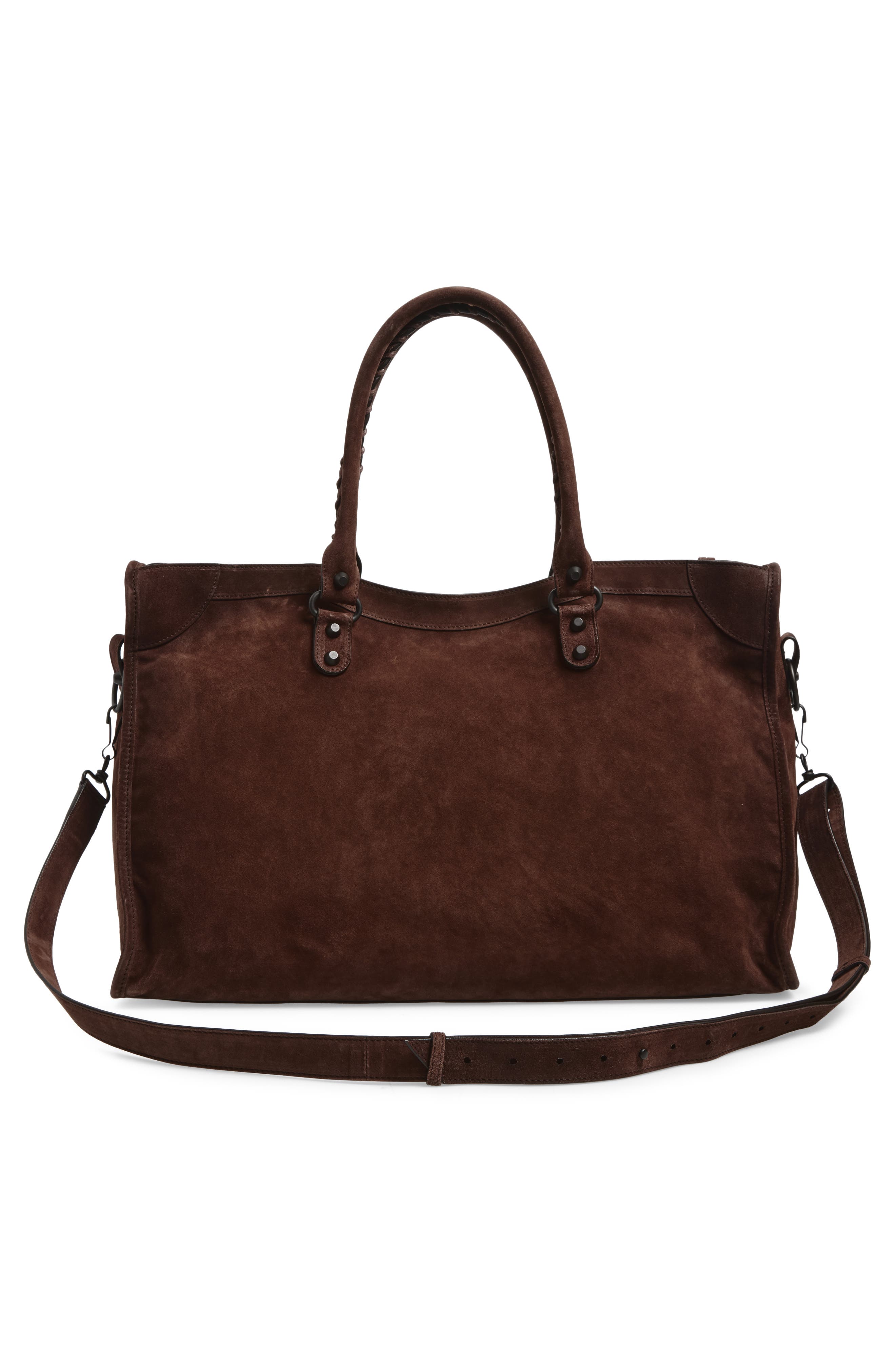 Balenciaga Large Le City Suede Satchel, Alternate, color, 