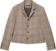 John Varvatos Torino Short Glen Plaid Linen & Viscose Sport Coat