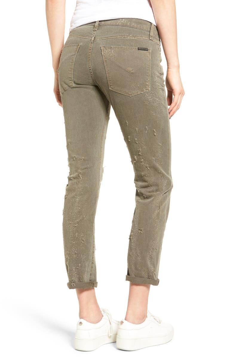 Hudson Jeans Riley Grommet Boyfriend Jeans, Alternate, color, Loden Gree