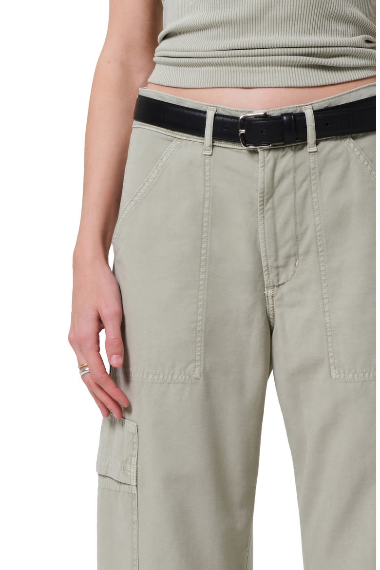 Marcelle Low Rise Barrel Cargo Pants, Alternate, color, MATCHA