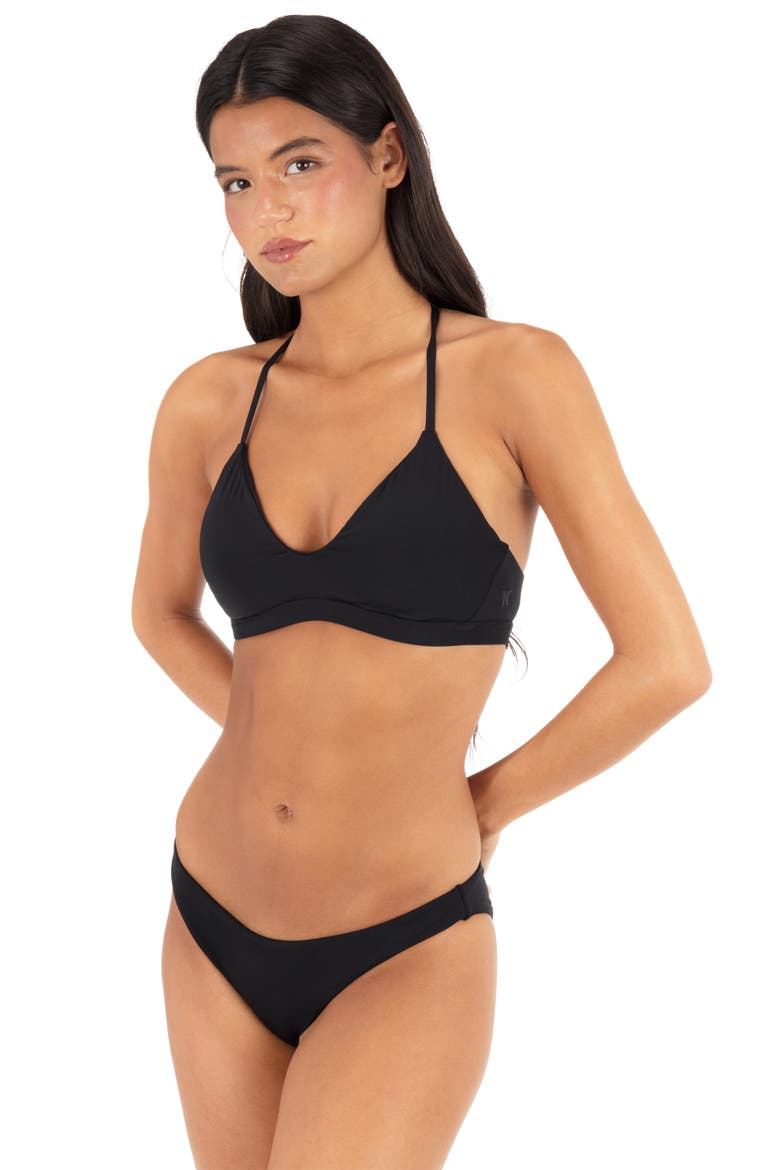 Racerback Bikini Top, Alternate, color, BLACK