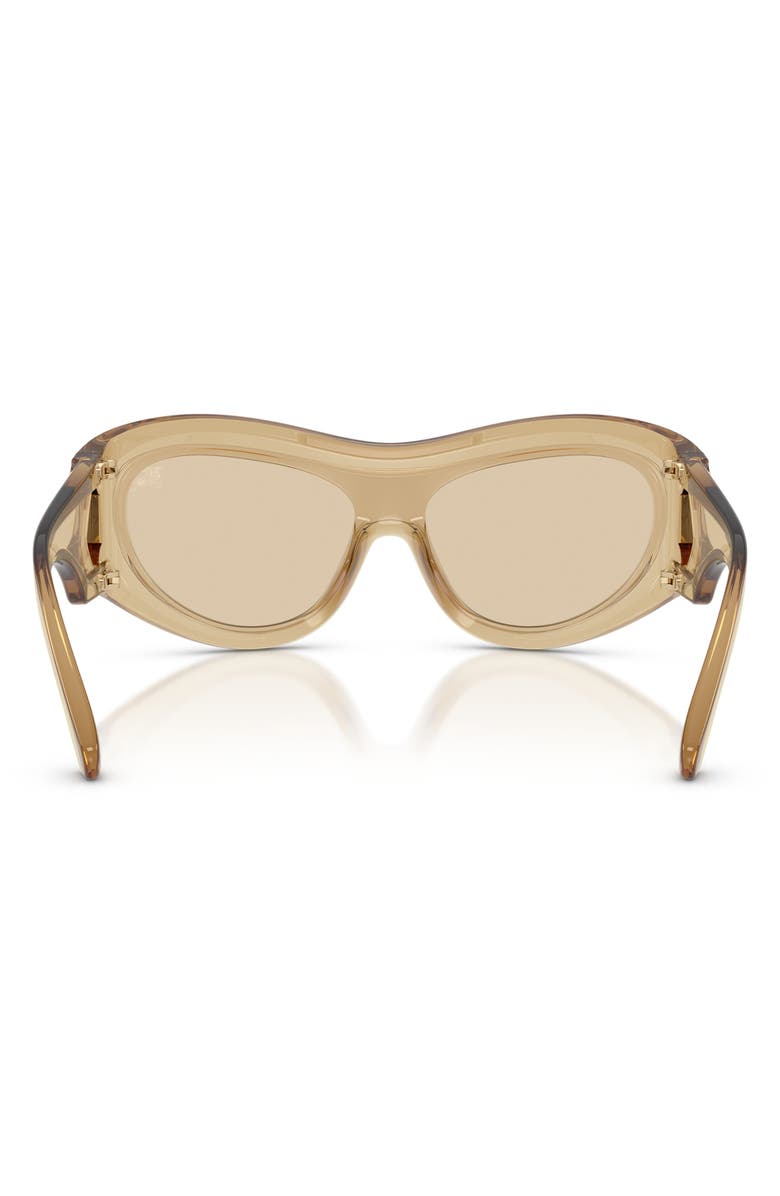 Burberry 138mm Irregular Shield Sunglasses, Alternate, color, Champagne/ Light Brown