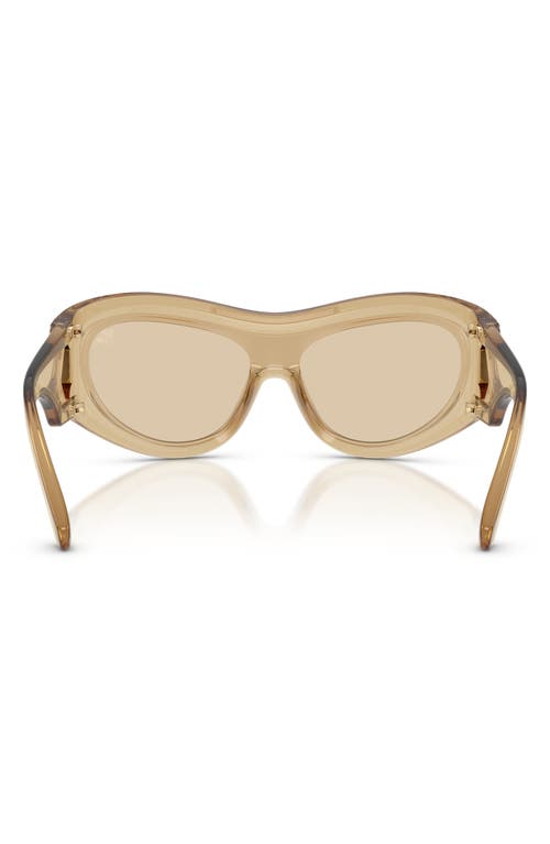 Burberry 138mm Irregular Shield Sunglasses In Neutral