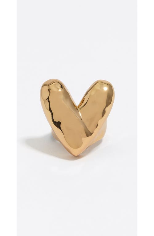 Bimba Y Lola Dark Textured Heart Ring In Gold