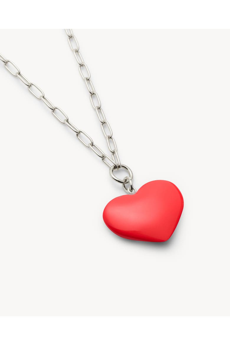 Midi Heart Pendant Necklace, Alternate, color, Ruby