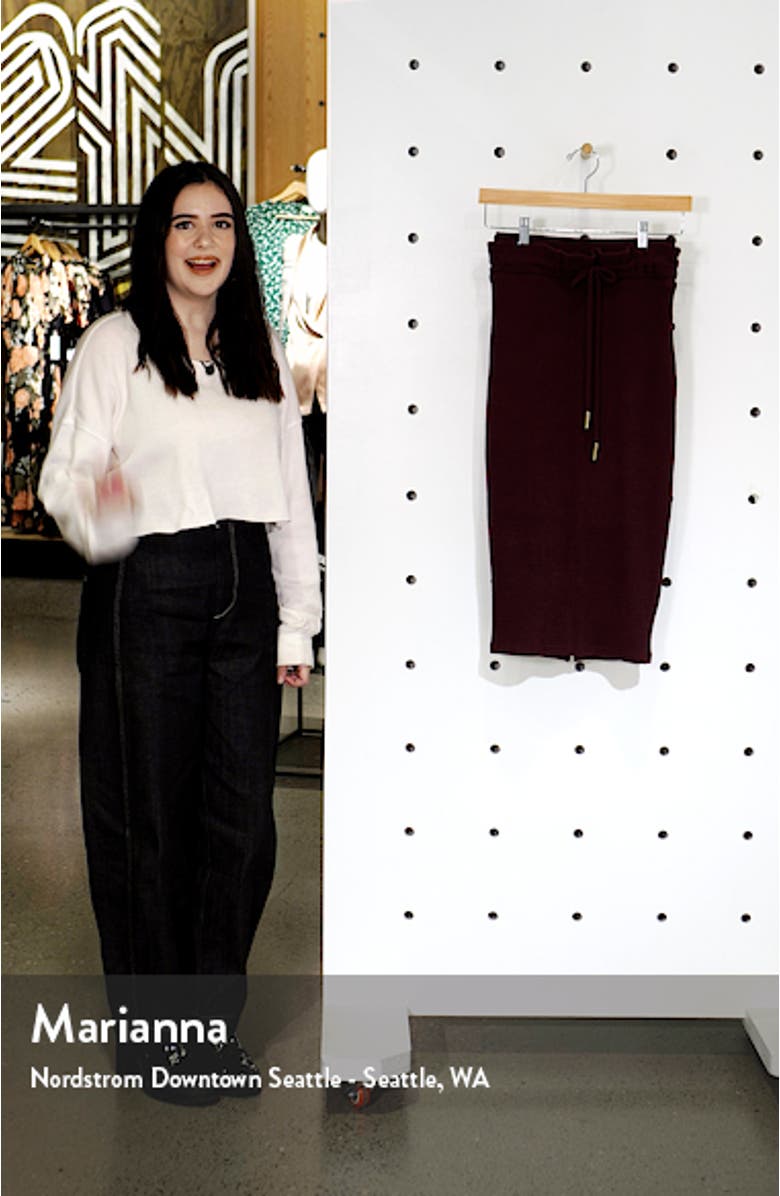 Paperbag Waist Rib Knit Midi Skirt, sales video thumbnail