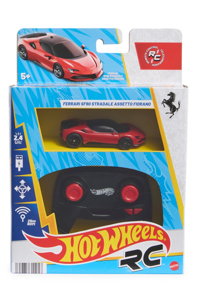 Hot Wheels 1:64 Ferrari SF90 Stradale Assetto Fiorano Battery Powered Remote Control Car, Main, color, Multi Blue
