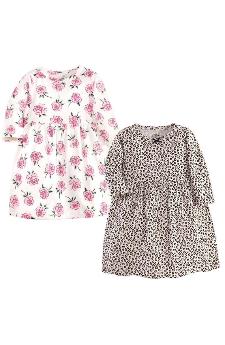 Little Treasure Cotton Dresses, Main, color, Leopard Rose