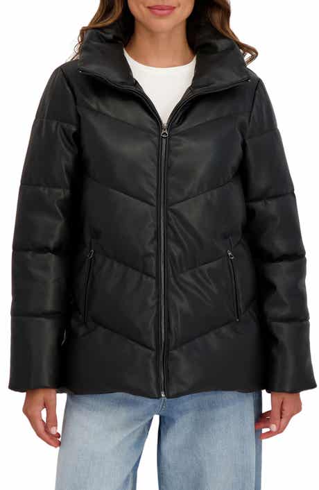 Sebby Faux Leather Puffer Jacket