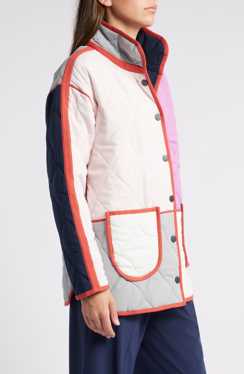 NZ ACTIVE by NIC+ZOE Mixed Up Quilted Reversible Coat, Alternate, color, Pink Multi