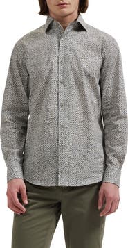 Bugatchi Alvin Shaped Fit Print Button-Up Shirt