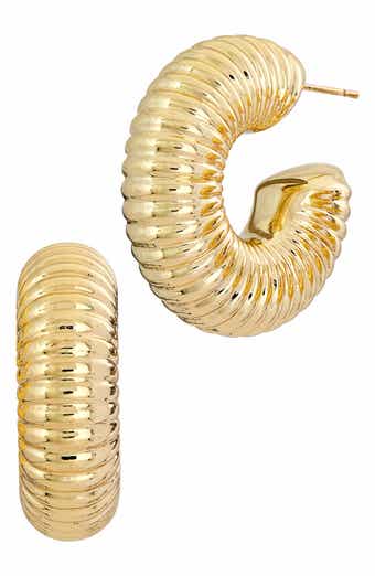 Puffy Ribbed Hoop Earrings