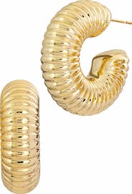 SAVVY CIE JEWELS Puffy Ribbed Hoop Earrings