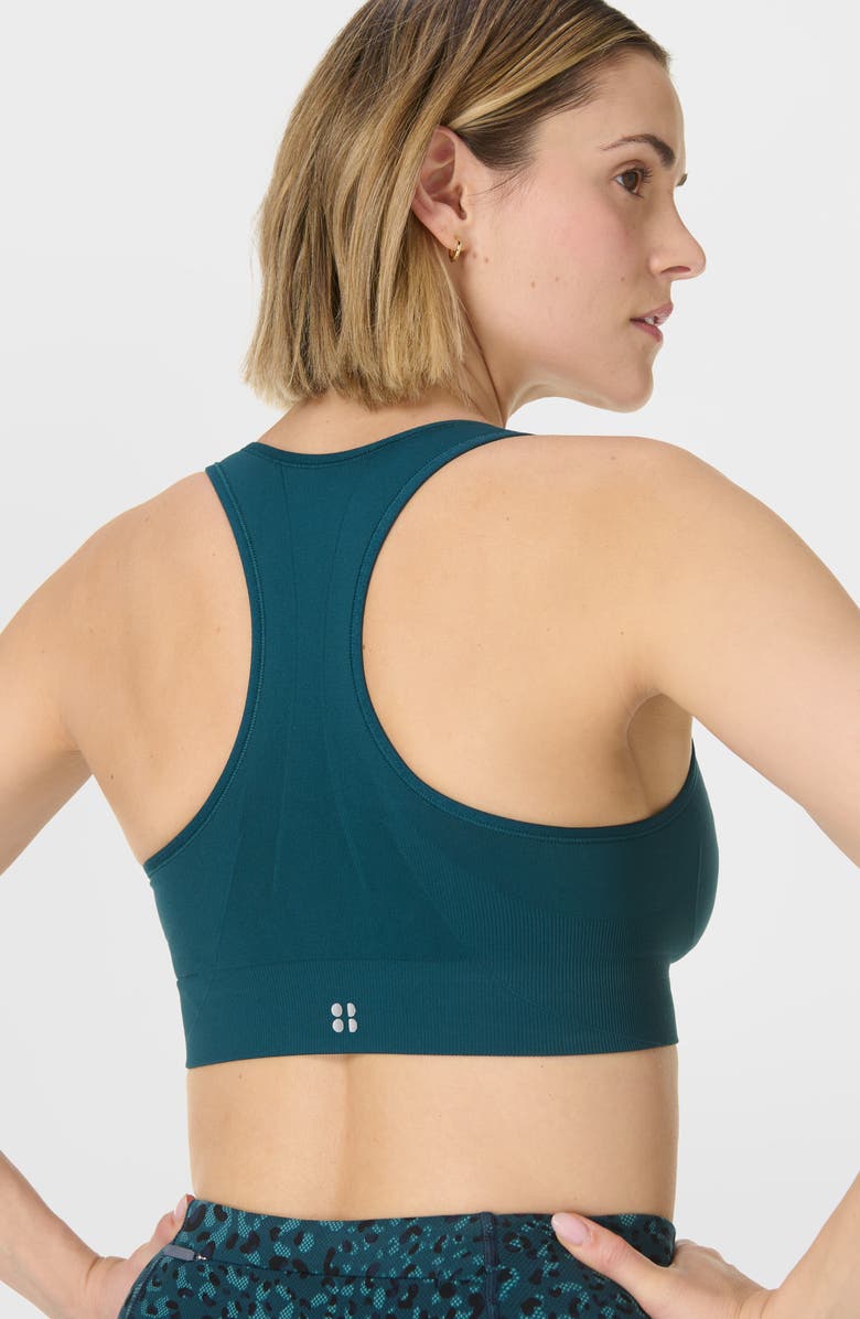 Sweaty Betty Stamina Seamless Sports Bra, Alternate, color, Deep Green