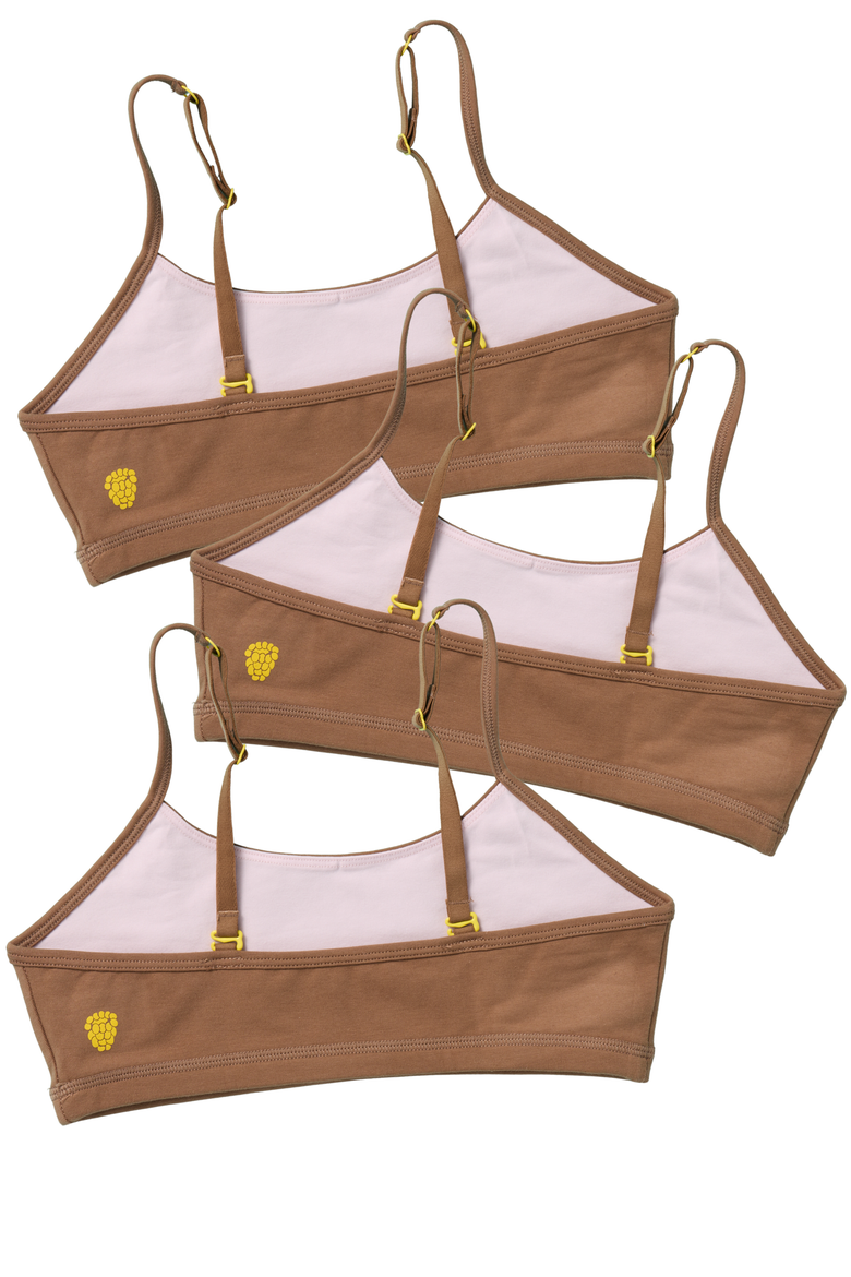 Ladybug Cotton Bra 3PK, Alternate, color, Mocha