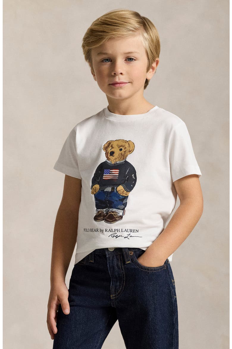 Kids' Polo Bear Graphic T-Shirt, Alternate, color, WHITE CORE BEAR