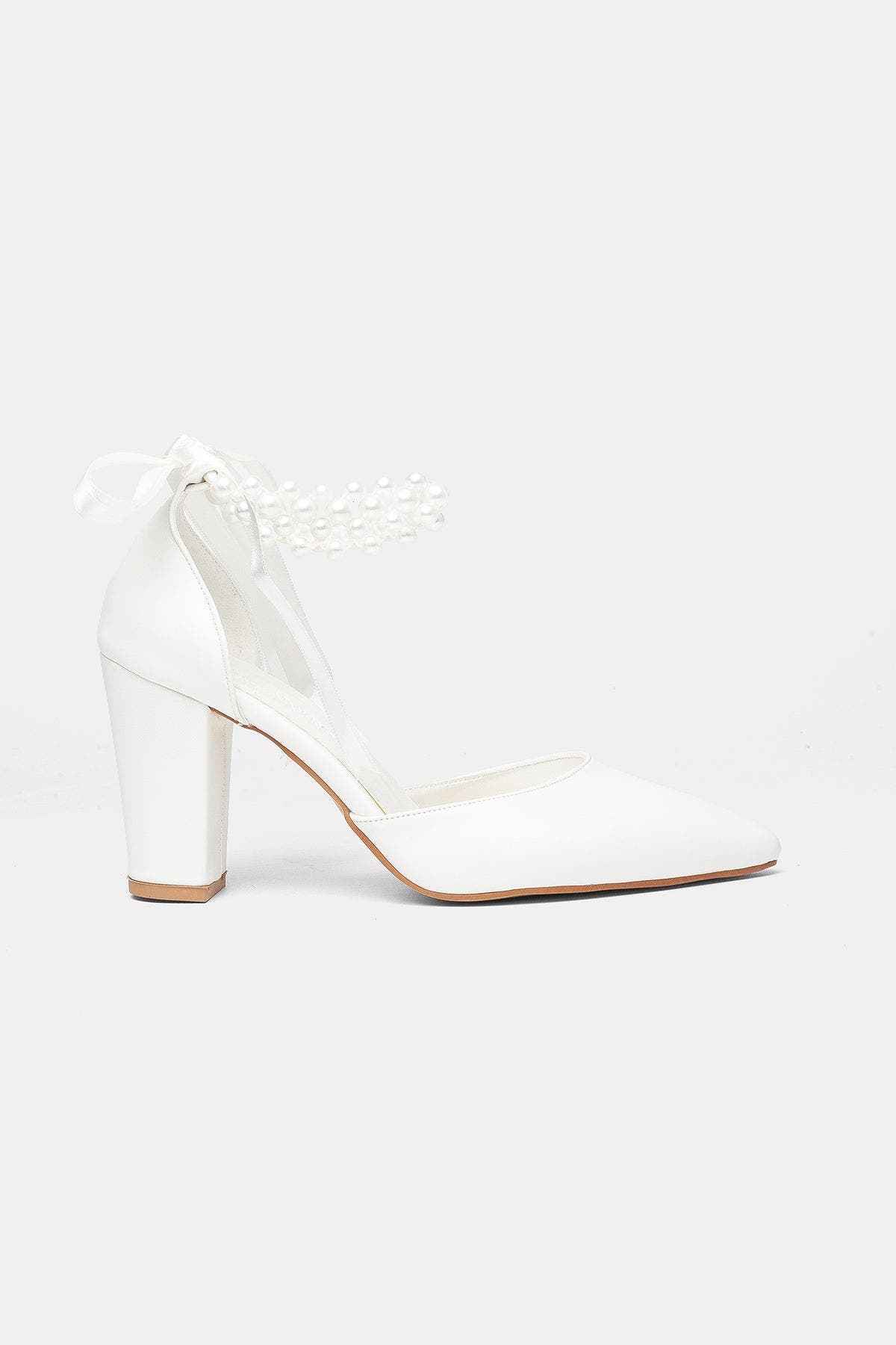 Elisa Block Heel Bridal Pump, Alternate, color, Ivory