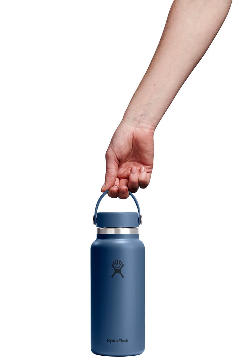 Hydro Flask 32-Ounce Wide Mouth Flex Straw Cap Bottle, Alternate, color, Harbor Blue