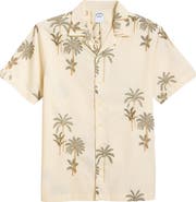 Brooks Brothers Embroidered Cotton & Linen Camp Shirt