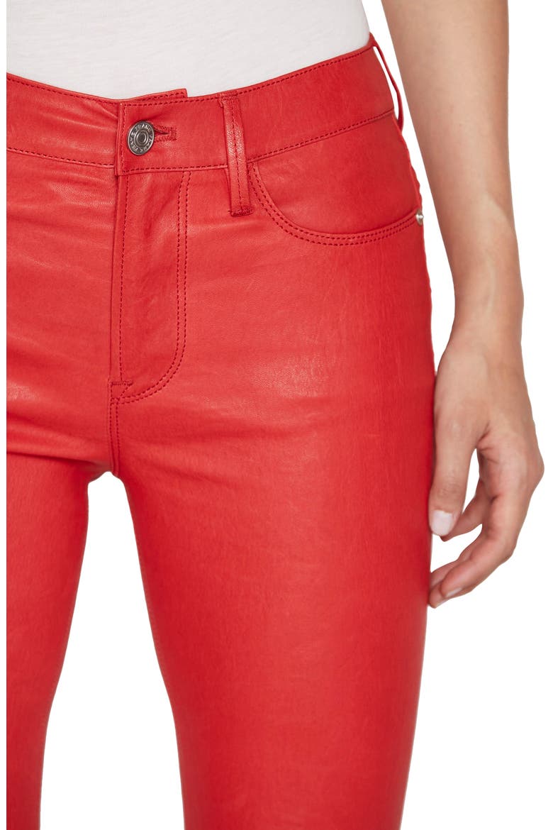 Le Crop Mini Leather Cropped Pants, Alternate, color, GARNET