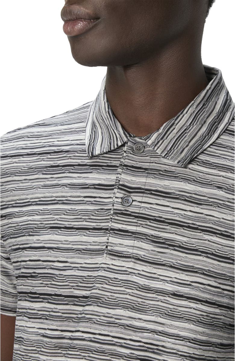 Missoni Short Sleeve Polo In Flame Jersey, Alternate, color, Grey