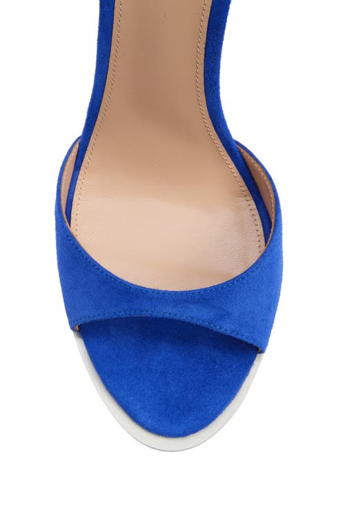 Betzábe Norma Ankle Wrap Sandal In Blue Suede White Detail