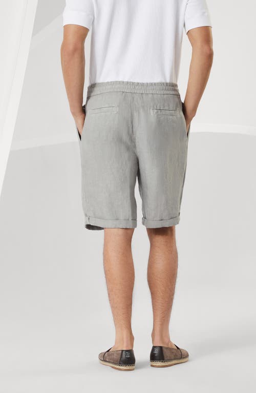 Brunello Cucinelli Bermuda Shorts With Drawstring In Khaki
