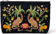 Elizabeth Scarlett Tropical Jaguar Velvet Everyday Pouch