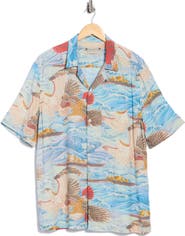AllSaints Relaxed Fit Corsican Short Sleeve Button-Up Shirt