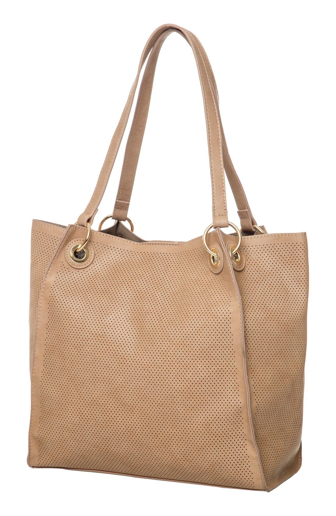 Urban Originals Wonder Perforated Vegan Leather Tote, Alternate, color, 