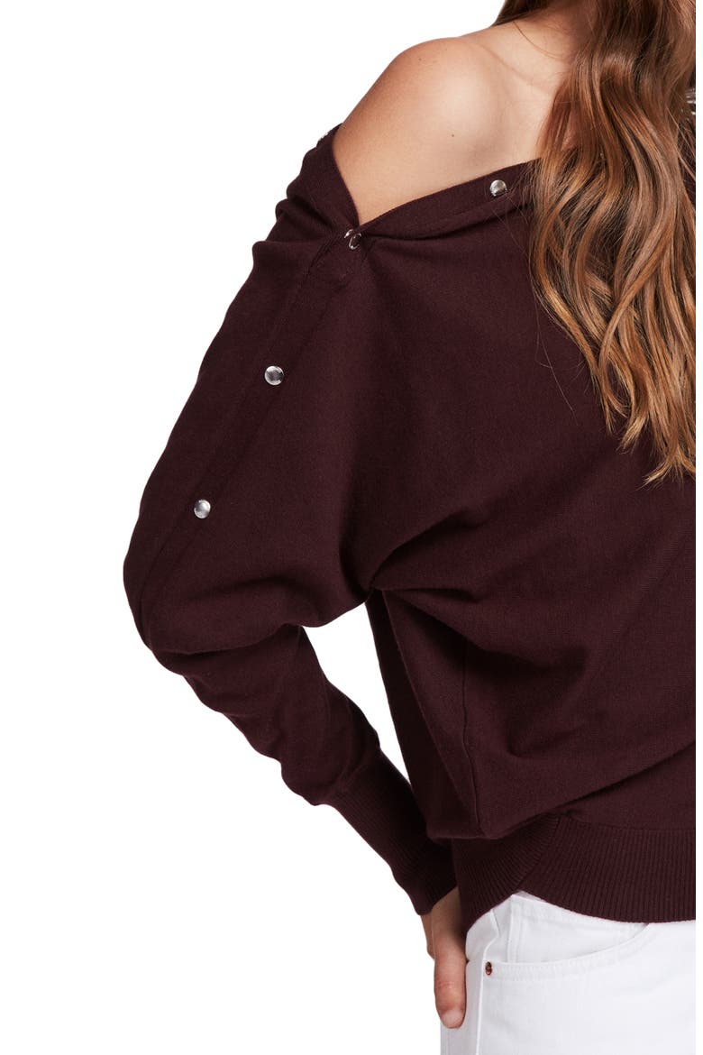 Elle Sweater, Alternate, color, DARK BURGUNDY RED