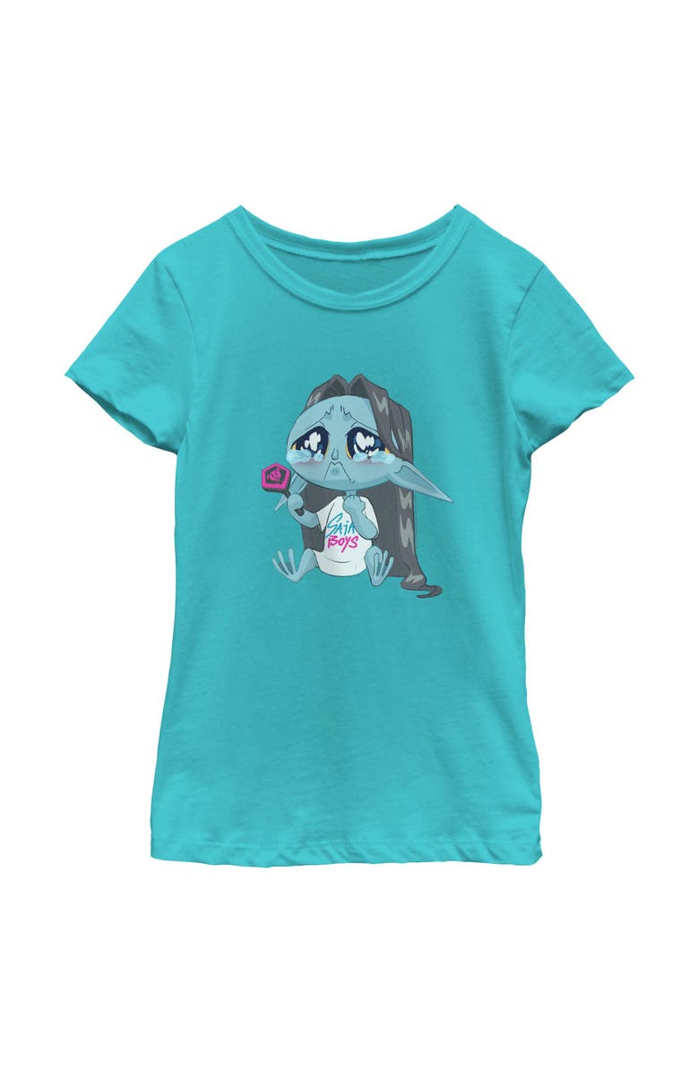 KPop Demon Hunters Girl's KPop Demon Hunters Chibi Crying Fan  Graphic T-Shirt, Main, color, Tahiti Blue