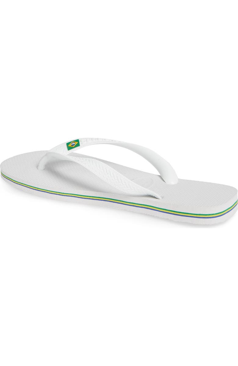 Havaianas Brazil Stripe Flip-Flop, Alternate, color, White