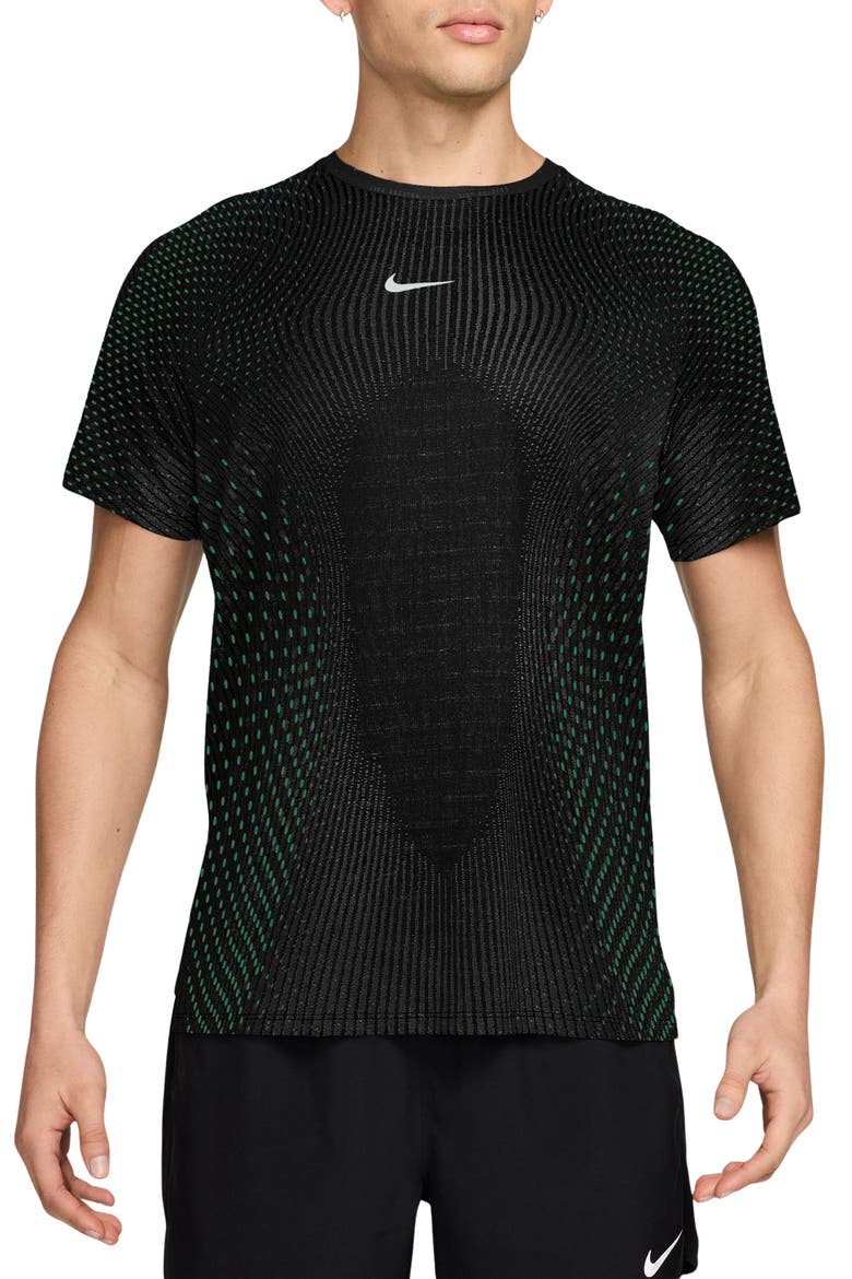 Performance Running T-Shirt, Main, color, BLACK/ VOLTAGE GREEN