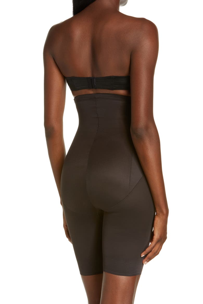 Shape with an Edge® High Waist Thigh Slimmer, Alternate, color, BLACK