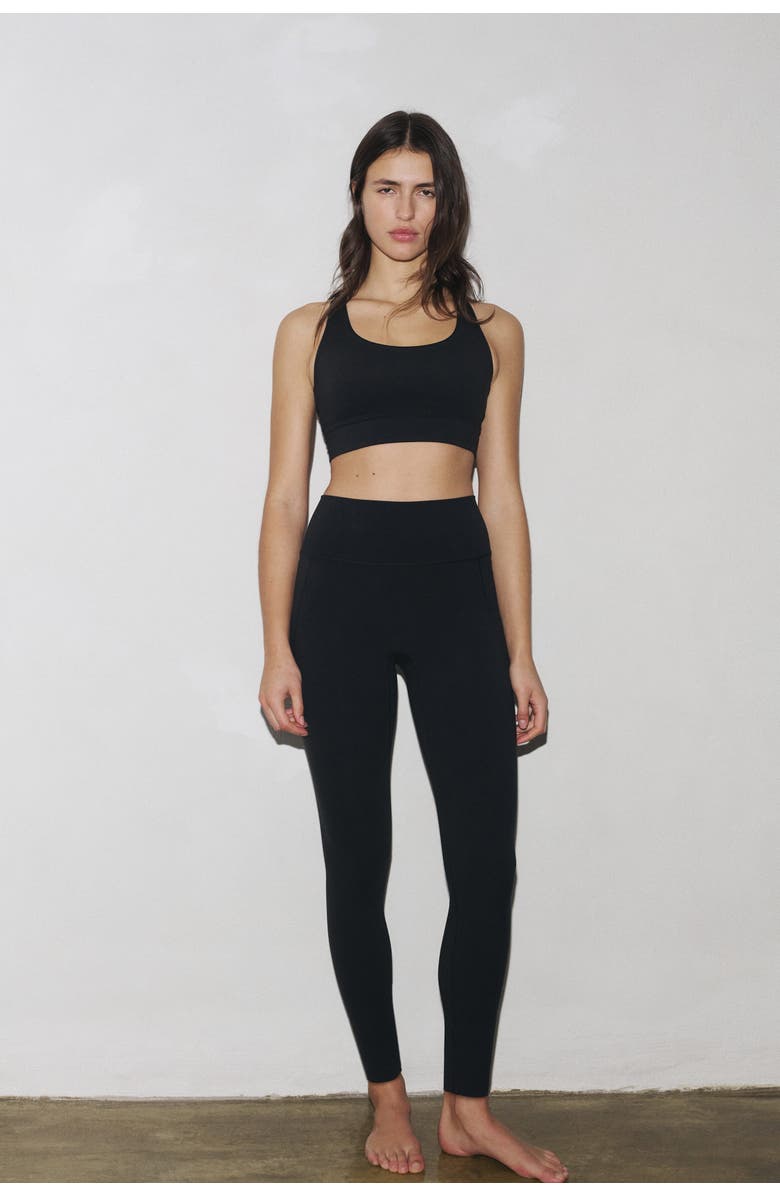 H&M Pocket-detail sports leggings with softmove, Main, color, Black