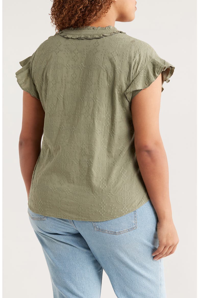 Cap Sleeve Woven Shirt, Alternate, color, OREGANO