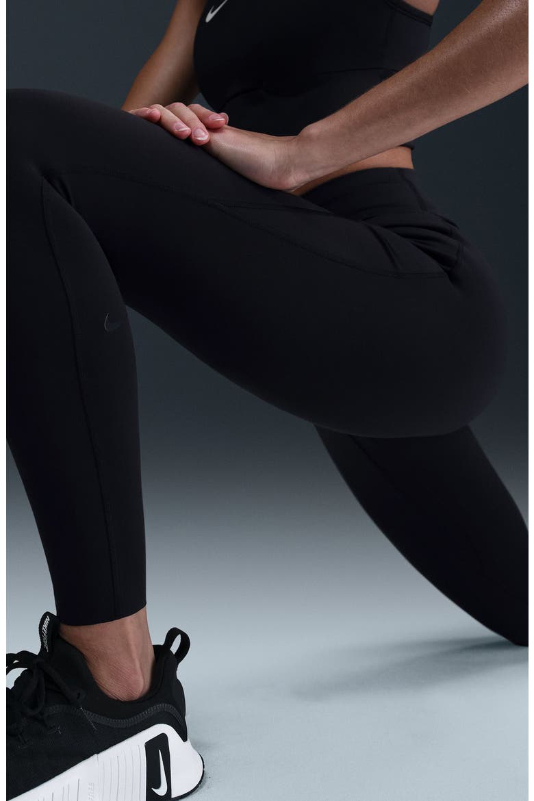 Universa Medium-Support High-Waisted Pocket 7/8 Leggings, Alternate, color, 010 BLACK/DKSKGY