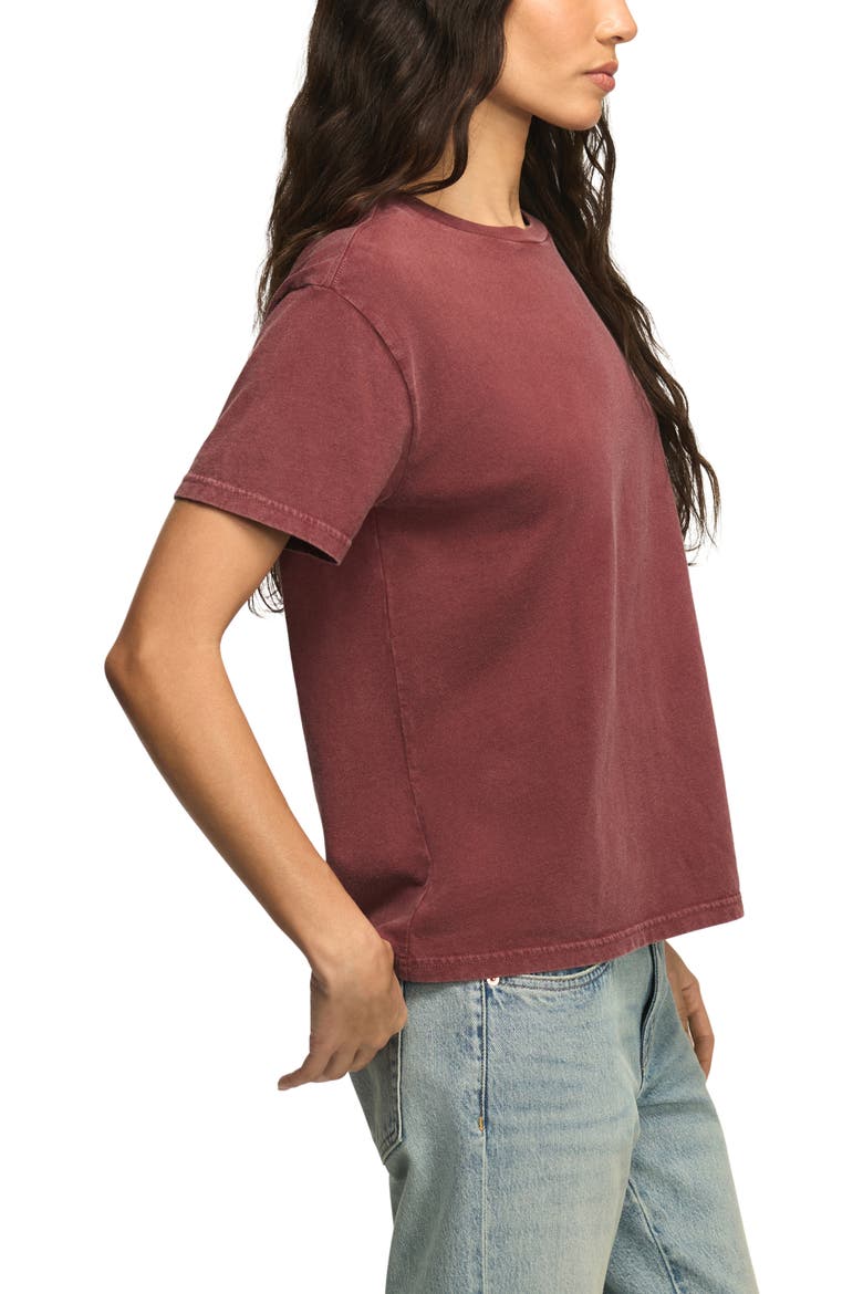 Hibiscus Boyfriend T-Shirt, Alternate, color, OXBLOOD RED