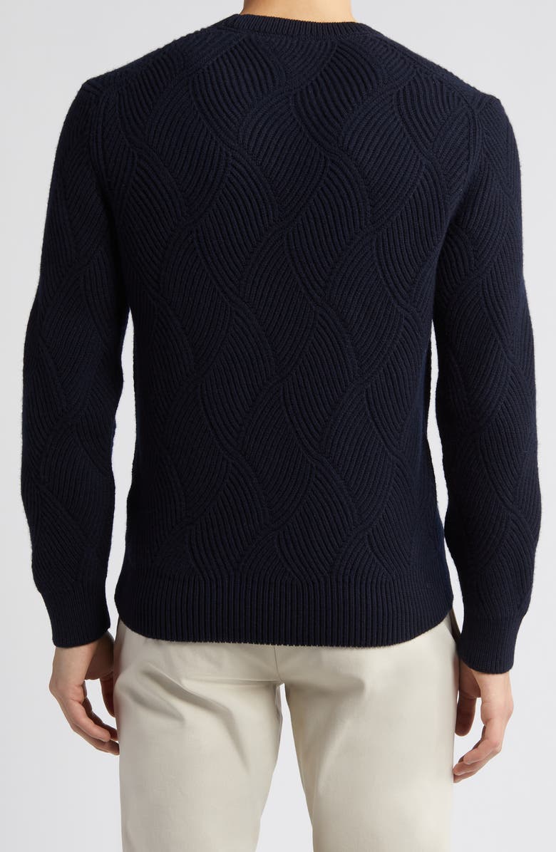 BOSS Camel Mezzo Wool & Cashmere Crewneck Sweater, Alternate, color, Dark Blue