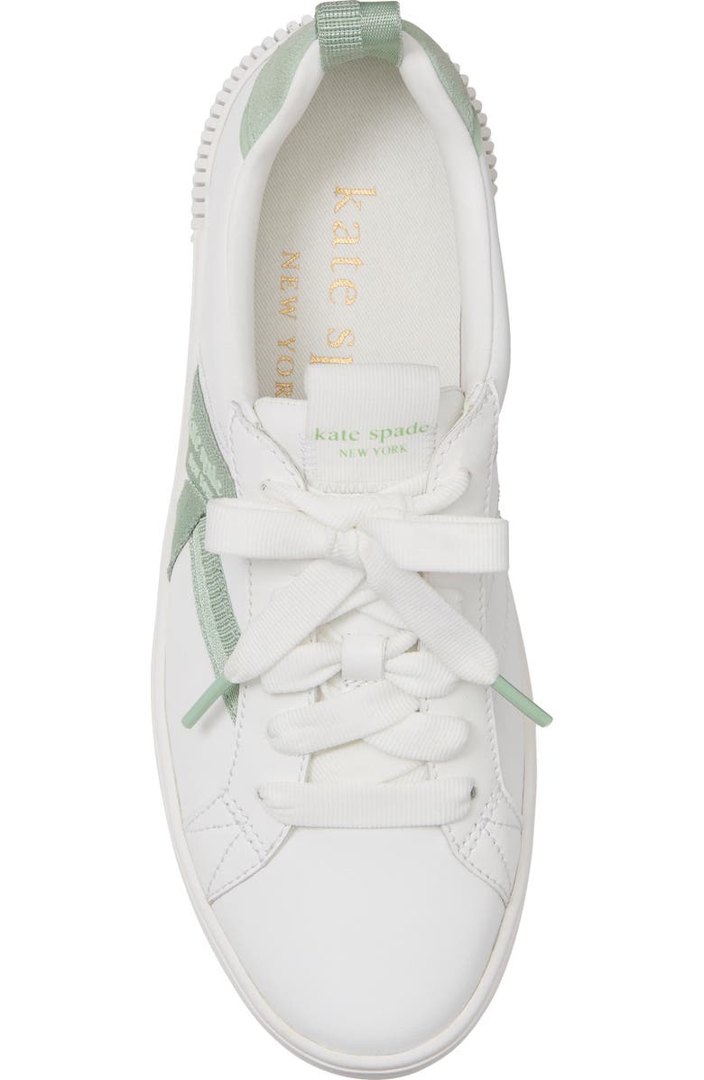 Kate Spade New York signature sneaker, Alternate, color, True White/ Pistachio Ice