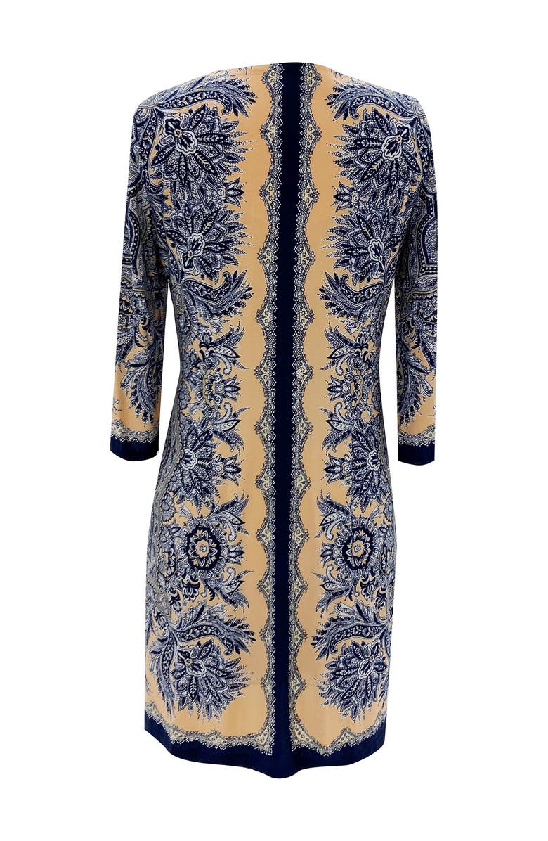 SANDRA DARREN Quarter Sleeve Key Hole Shift Dress, Alternate, color,