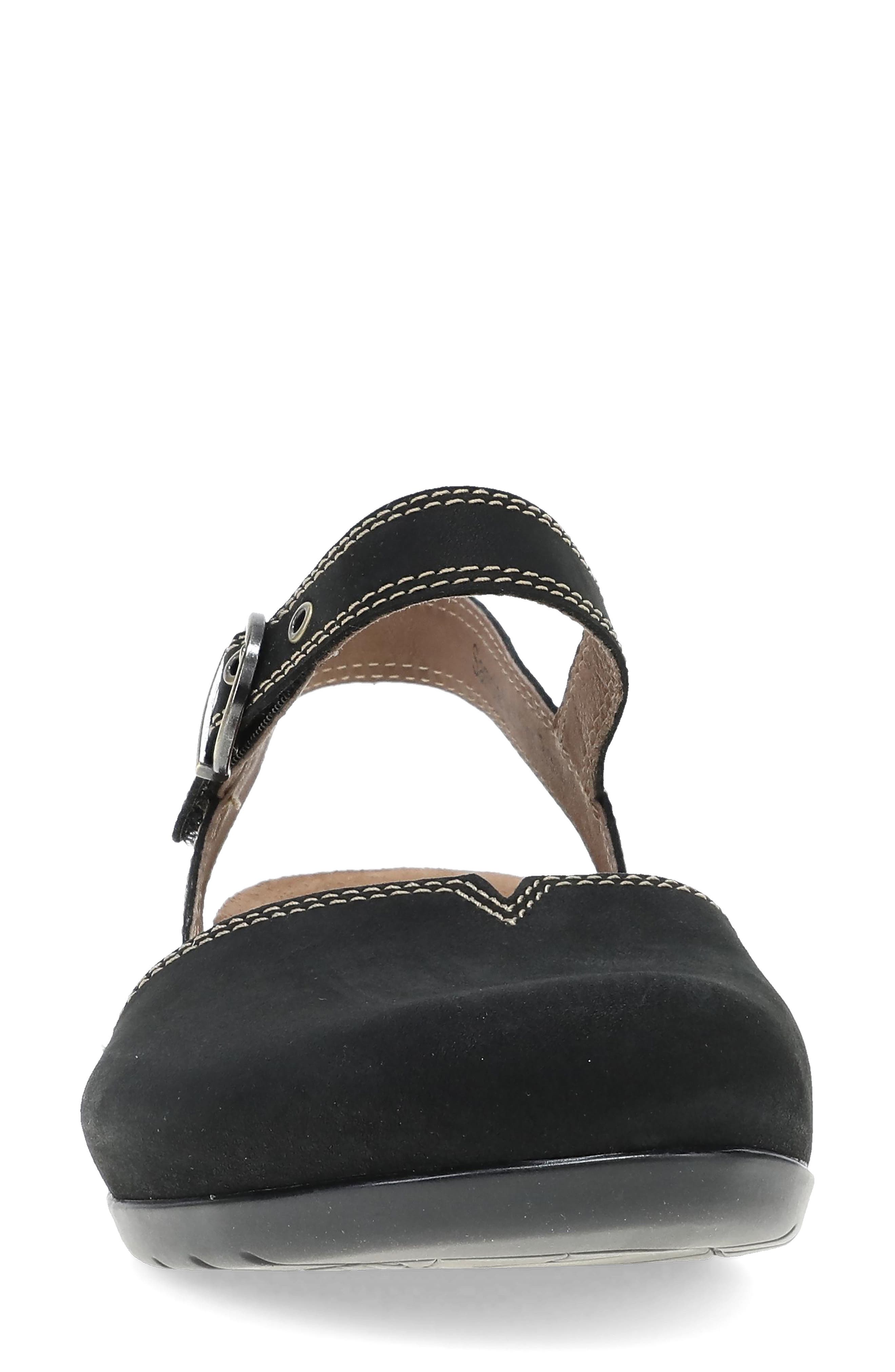 Rori Leather Sandal, Alternate, color, BLACK NUBUCK