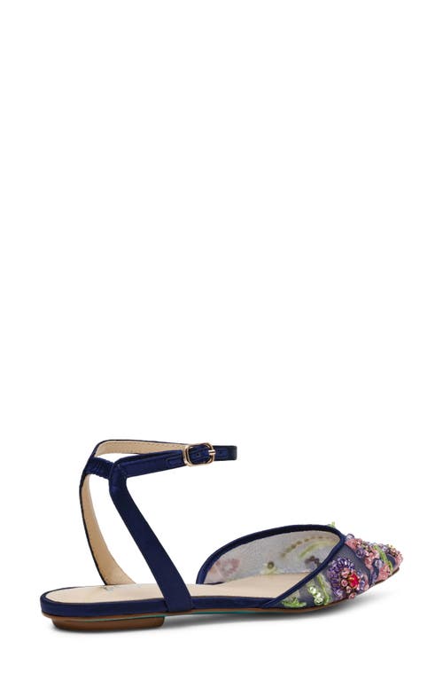 BETSEY JOHNSON BETSEY JOHNSON GARBO POINTED TOE ANKLE STRAP FLAT 