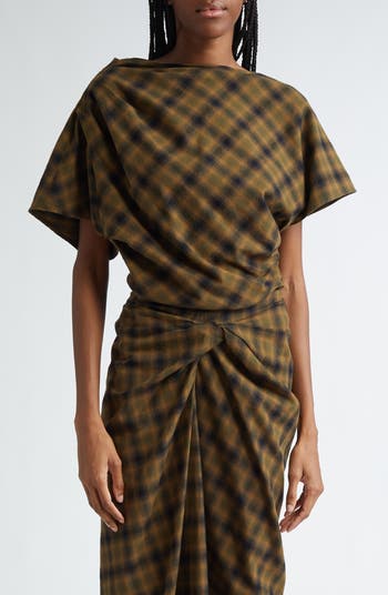 Isabel Marant Etoile Tilda Plaid Cotton Top Nordstrom