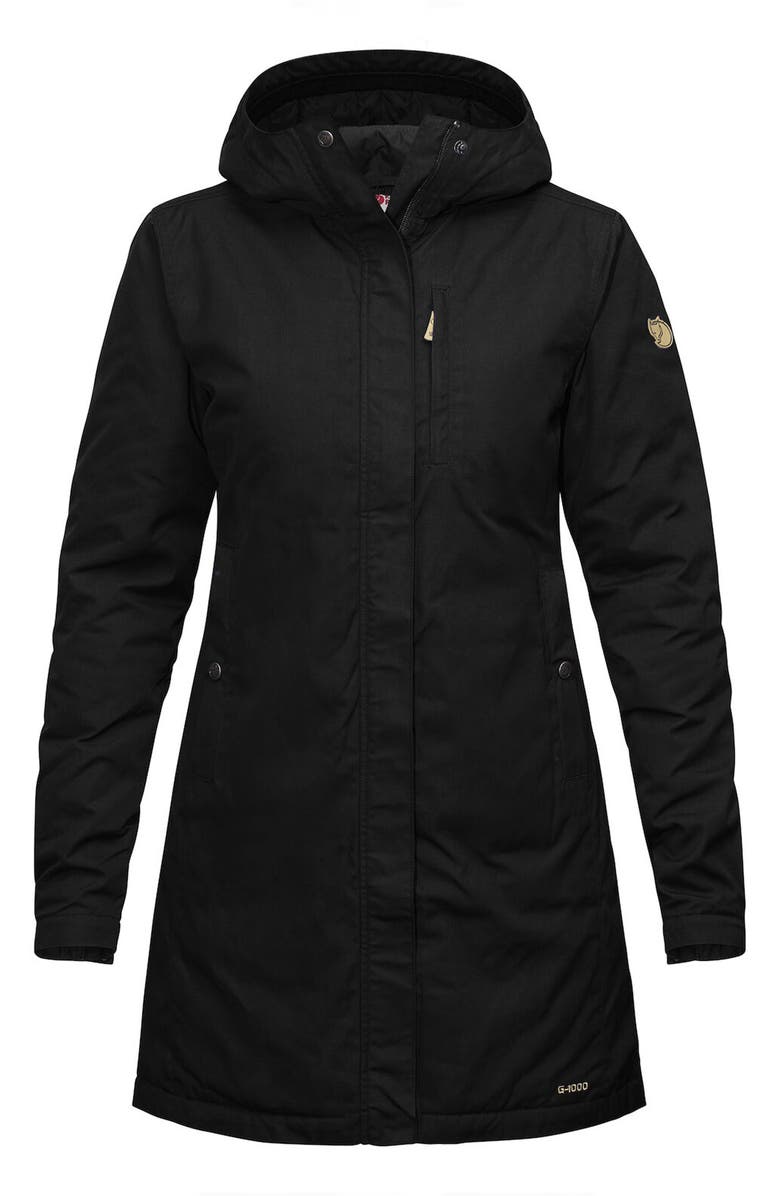 Fjällräven Kiruna Water Resistant Parka, Main, color, Black