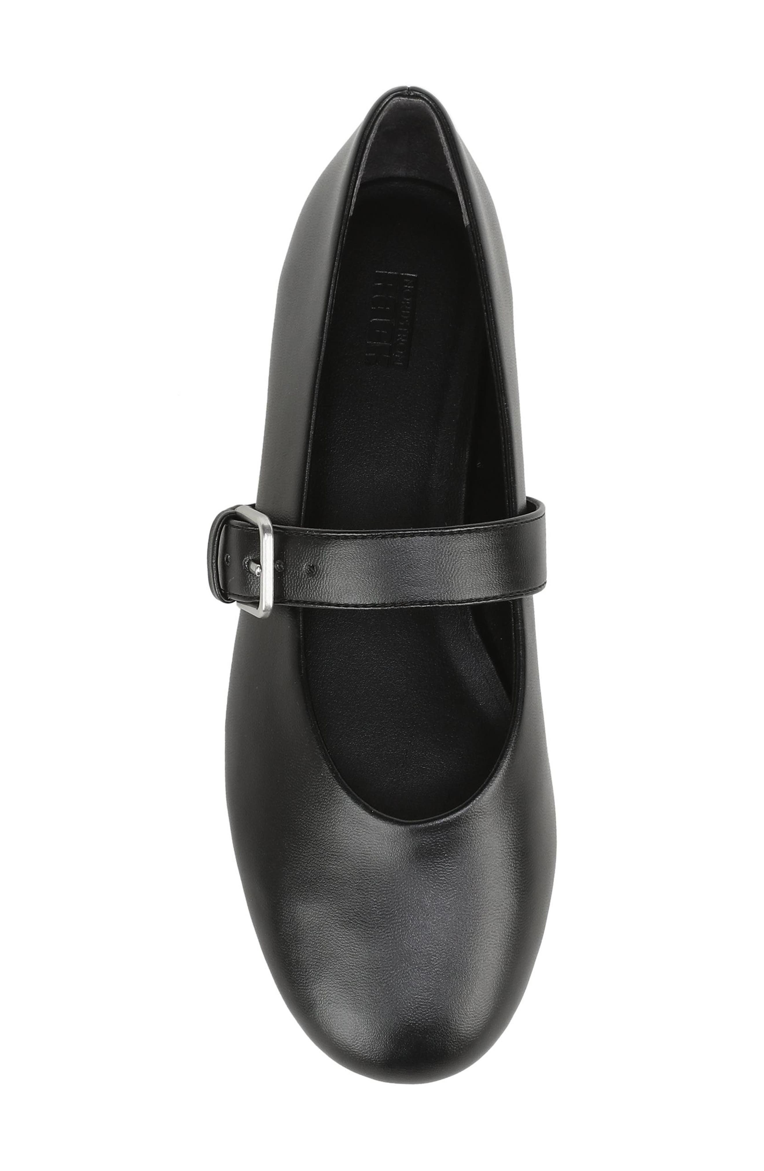 Teresa Faux Leather Mary Jane Flat, Alternate, color, BLACK
