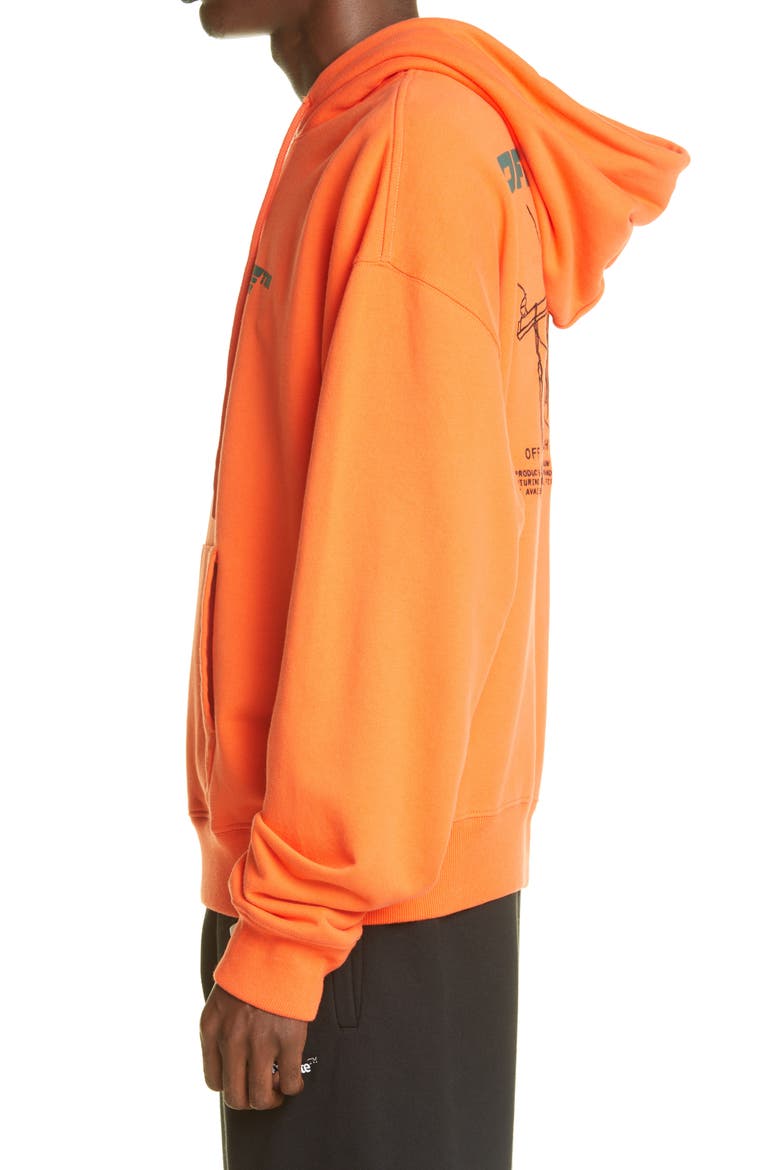 Trellis Worker Logo Graphic Cotton Hoodie, Alternate, color, ORANGE GREEN