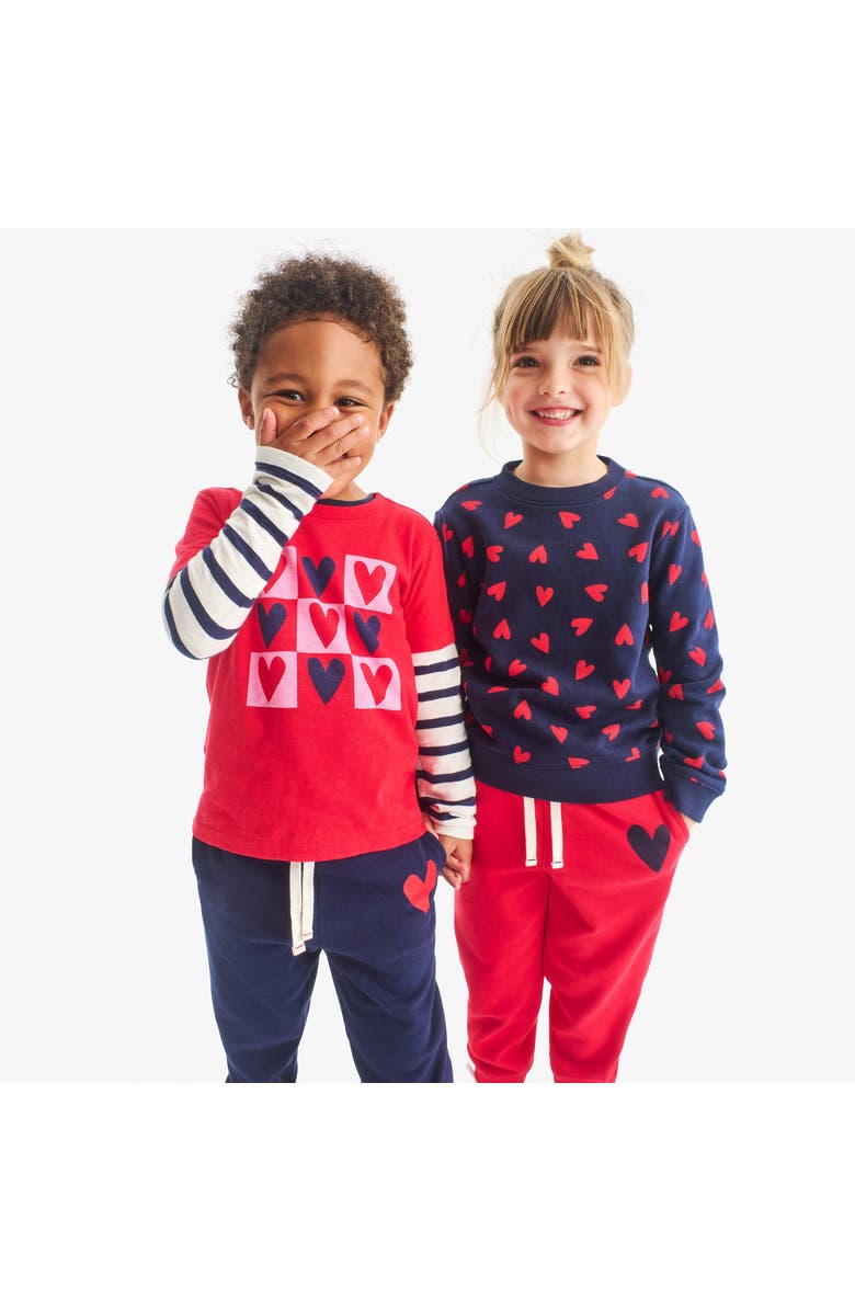 Primary Kids Heart Sweatpant, Alternate, color, Navy Lollipop
